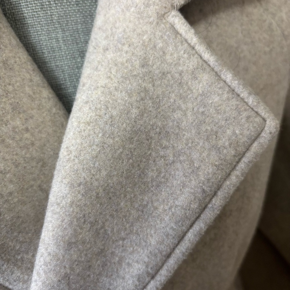 Elegant Beige Belted Wrap Coat - Picture 7 of 9